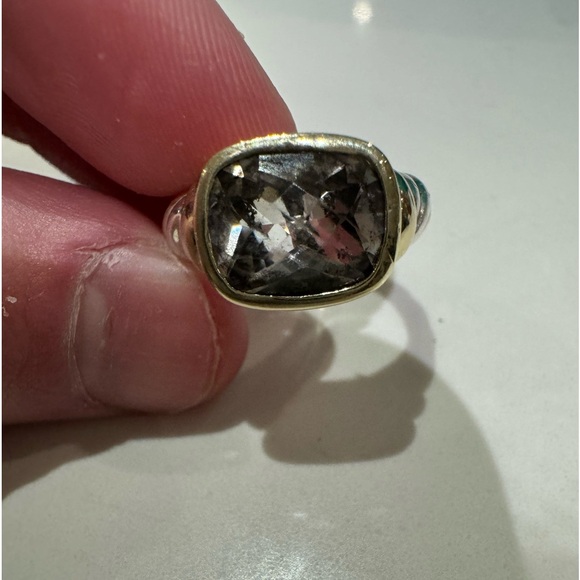 David Yurman Sterling Silver and 14k Yellow Gold Noblesse Cable Ring - Picture 4 of 15